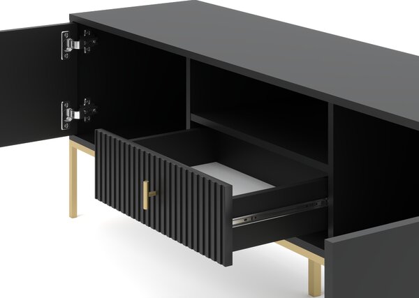 TV stolek/skříňka – WIP – Magara 2D1S (černá + zlatá)