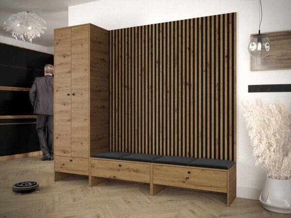 Predsieň Esmoltis VI, Barva: dub artisan / dub artisan + černá, Barva látek:: Manila 02 5903211278129