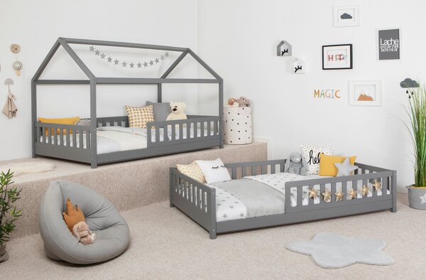 DĚTSKÁ POSTEL SE STŘÍŠKOU, 90/200 cm světle šedá MID.YOU - Dětské postele, Online Only