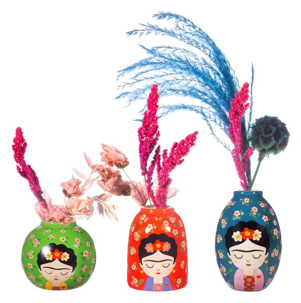 Keramické vázy v sadě 3 ks (výška 8 cm) Floral Frida – Sass & Belle