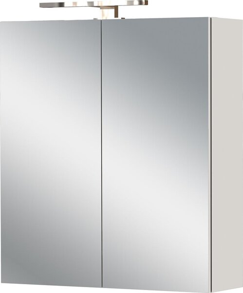 Krémová závěsná/se zrcadlem koupelnová skříňka 60x71 cm Arcena – Germania