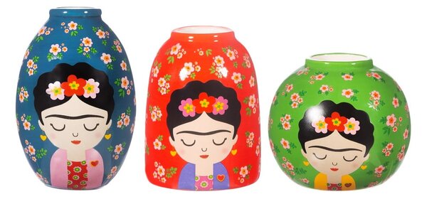 Keramické vázy v sadě 3 ks (výška 8 cm) Floral Frida – Sass & Belle