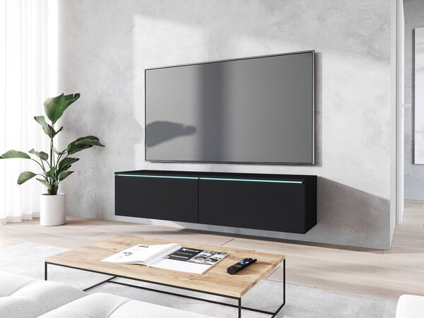 TV stolek Dlone 140, Barva: černý grafit, Osvětlení: osvětlení LED - bílé 5903211316722