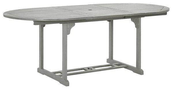 5dílná zahradní jídelní sada (150-200) x 100 cm masivní akácie šedá 3057907
