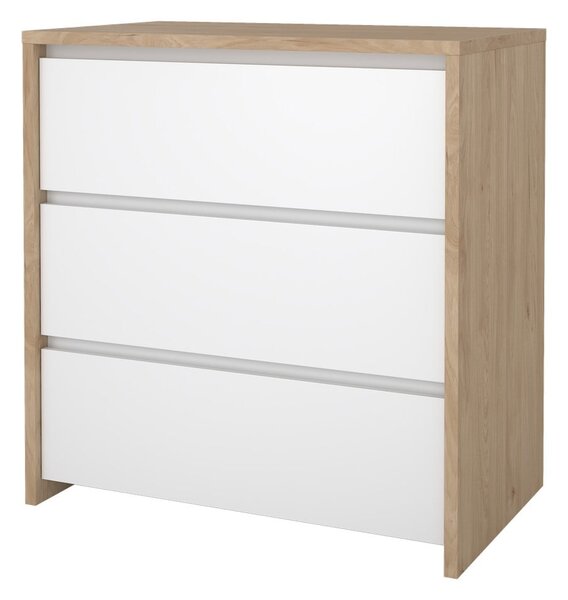 Bílá/v přírodní barvě komoda v dekoru dubu 80x84x48 cm Next – Tvilum