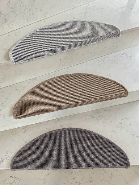 Vopi Nášlapy na schody Nature NEW béžová půlkruh, samolepící - 24x65 půlkruh (rozměr včetně ohybu)