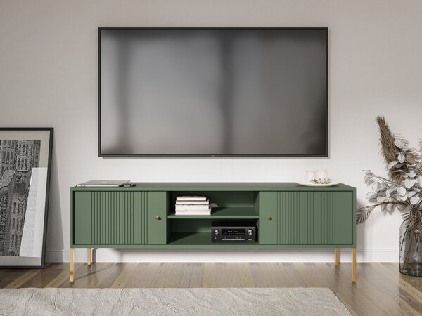 TV stolek/skříňka Isae TV (kouřově zelená + zlatá)