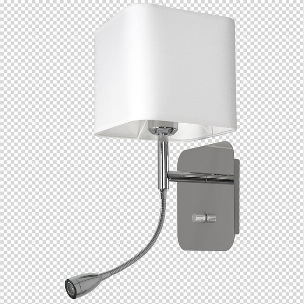 Nástěnné svítidlo Napoli, 1x bílé textilní stínítko + 1xLED 1w, ch