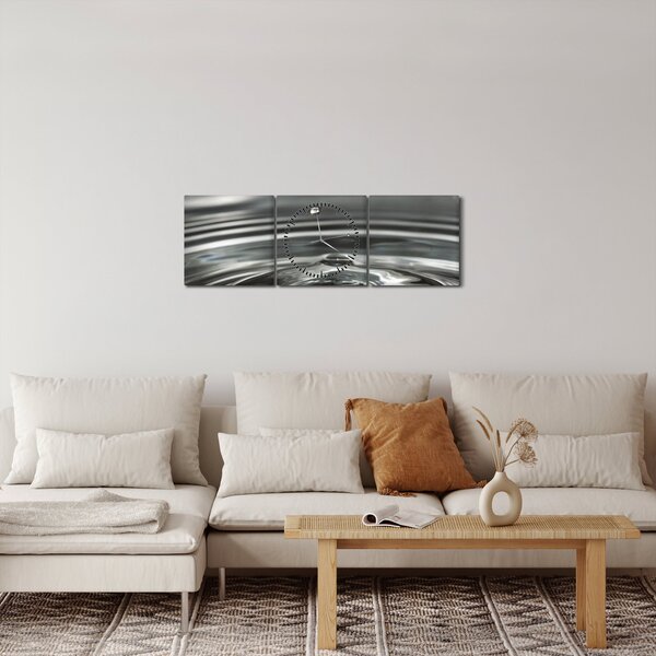 Obraz kapky vody (s hodinami) (90x30 cm)