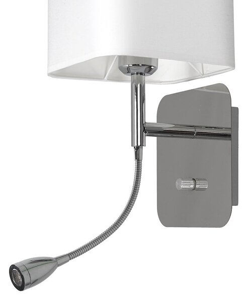 Nástěnné svítidlo Napoli, 1x bílé textilní stínítko + 1xLED 1w, ch