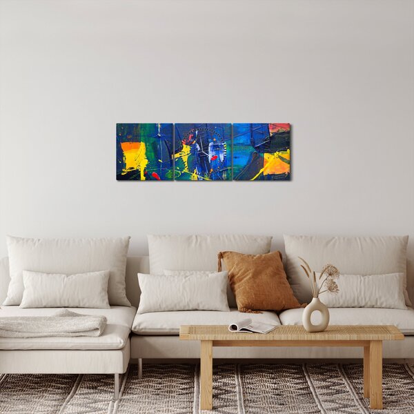 Obraz - Abstrakce (s hodinami) (90x30 cm)