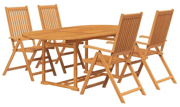 5dílný zahradní jídelní set masivní akáciové dřevo 150-200 cm 3058011