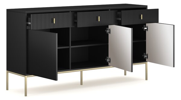 Komoda Magara 3D3S (černá + zlatá)