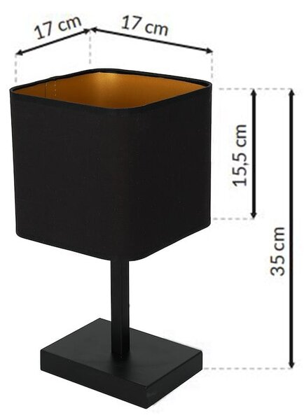 Stolní lampa Napoli, 1x černé textilní stínítko, b