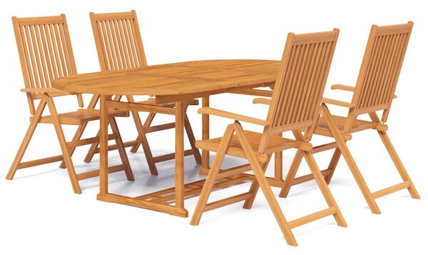 5dílný zahradní jídelní set masivní akáciové dřevo 150-200 cm 3058011