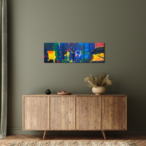 Obraz - Abstrakce (s hodinami) (90x30 cm)