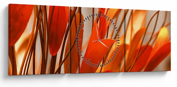 Obraz okvětních lístků (s hodinami) (90x30 cm)