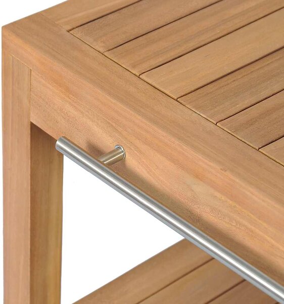 Koupelnová skříňka dřevo teak a umyvadlo mramor krémové 3058160