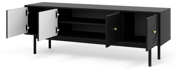 TV skříňka – WIP – Manzat 1 (černá + zlaté úchytky)