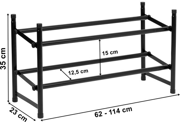 Nastavitelný botník LENA – černý, 1 modul