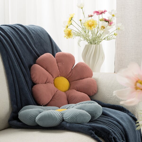 DĚTSKÝ DEKORAČNÍ POLŠTÁŘ FLOWER40 (FI) 37 CM MODRÁ