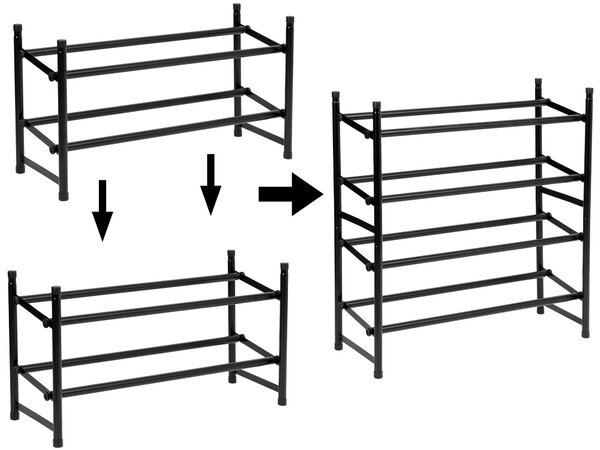 Nastavitelný botník LENA – černý, 1 modul