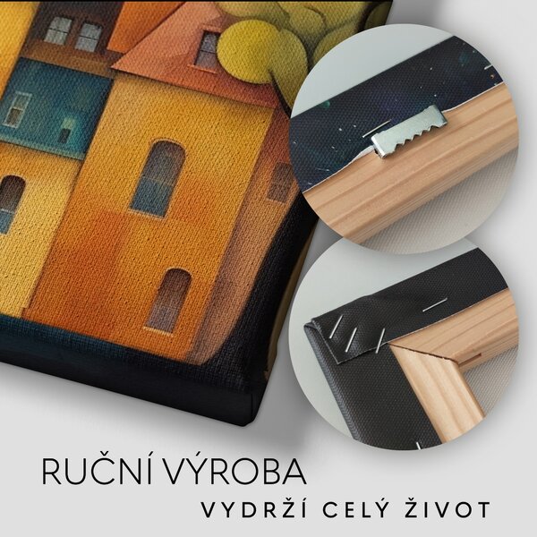 Obraz na plátně - Ulice v městečku Zalle FeelHappy.cz Velikost obrazu (šířka x výška): 120 x 40 cm