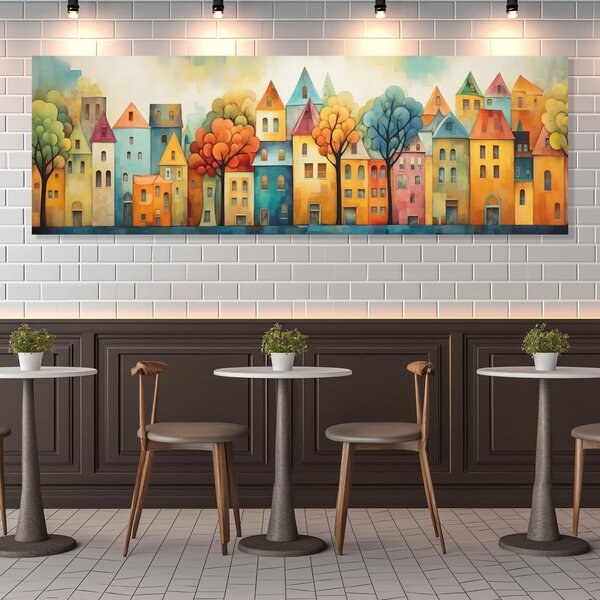 Obraz na plátně - Ulice v městečku Zalle FeelHappy.cz Velikost obrazu (šířka x výška): 120 x 40 cm