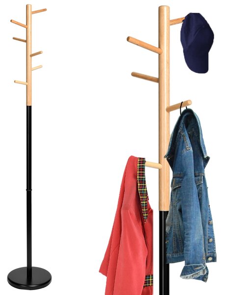 Stojací věšák Zita, výška 170 cm – černý