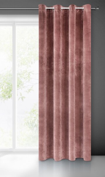 ZATEMŇOVACÍ ZÁVĚS NA KROUŽCÍCH RIA 140X250 CM STARORŮŽOVÁ