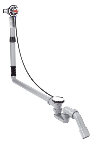 Hansgrohe Exafill S - Vanový výtok s odtokovou a přepadovou soupravou s napouštěním, prodloužená verze sifonu 58116180