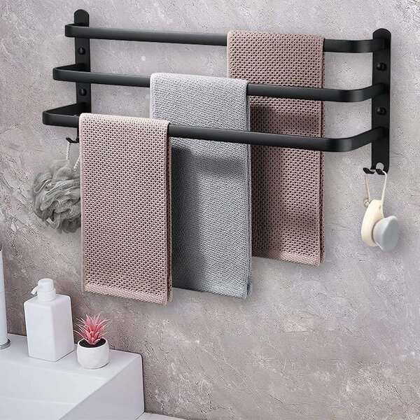 Loftový nástěnný věšák Athos 49 cm – černý