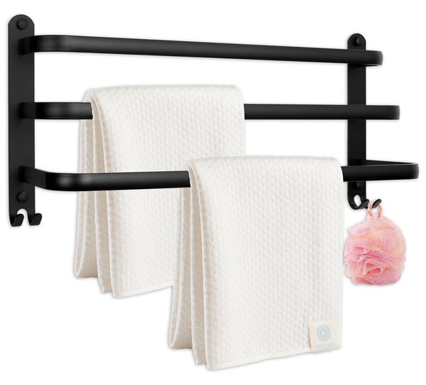 Loftový nástěnný věšák Athos 49 cm – černý