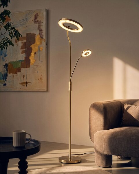 LED stojací lampa AFTON Kov Mosazná