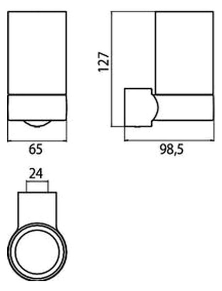 Emco Fino - Nástěnný držák se sklenicí, chrom 842000100