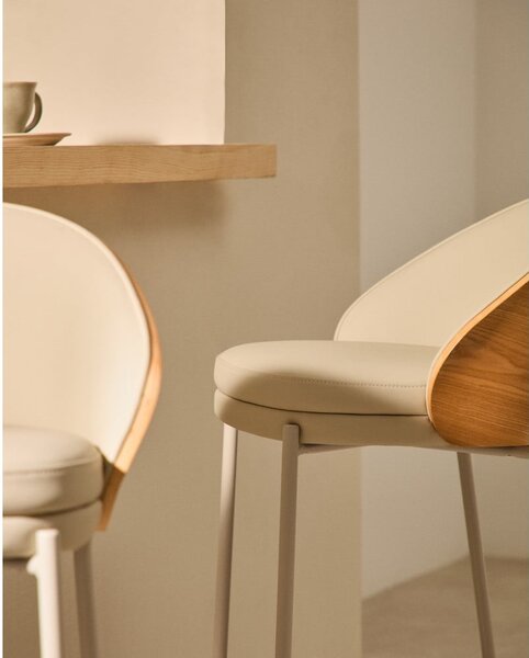 Béžová/v přírodní barvě barová židle (výška sedáku 77 cm) Eamy – Kave Home