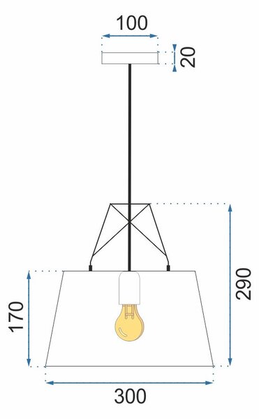 Toolight Kovová závěsná stropní lampa bílá APP423-1CP