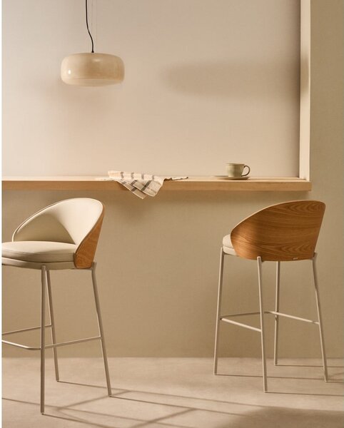 Béžová/v přírodní barvě barová židle (výška sedáku 77 cm) Eamy – Kave Home