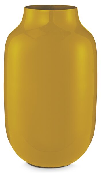 Pip Studio kovová váza 14cm, žlutá (kovová váza)
