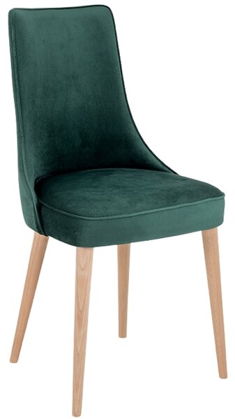 Nordic Design Zelená sametová jídelní židle Kika