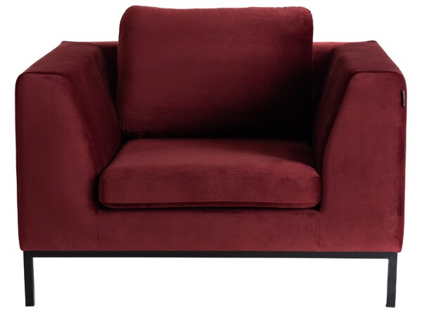Nordic Design Vínově červené sametové křeslo Samara