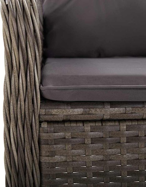 3dílný zahradní bistro set polyratan šedý 3058543
