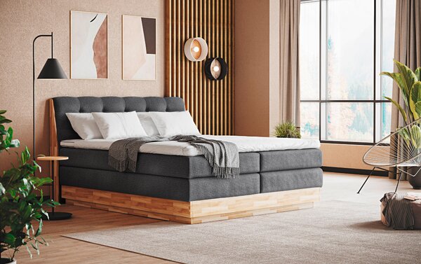 POSTEL BOXSPRING, 160/200 cm, antracitová - Postele s úložným prostorem, Online Only
