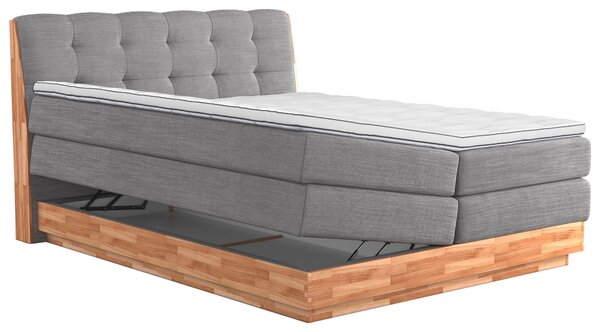 POSTEL BOXSPRING, 160/200 cm, světle šedá - Postele s úložným prostorem, Online Only