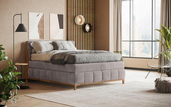 POSTEL BOXSPRING, 160/200 cm, šedohnědá MID.YOU - Manželské postele, Online Only