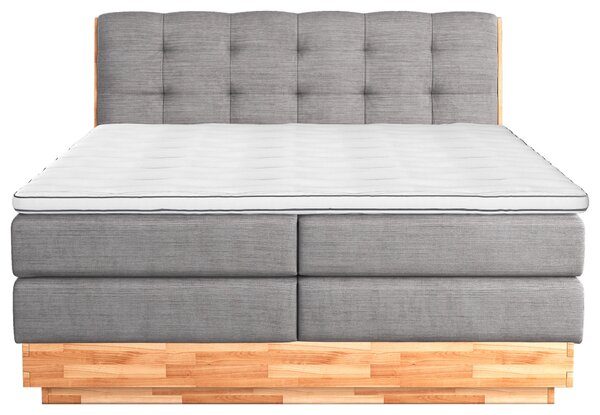 POSTEL BOXSPRING, 160/200 cm, světle šedá - Postele s úložným prostorem, Online Only