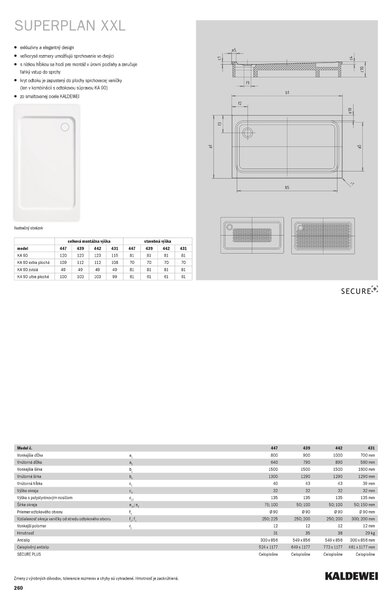 Kaldewei Superplan CLASSIC XXL - Sprchová vanička 1500x800 mm, s polystyrenovým nosičem, Anti-slip, alpská bílá 443635000001