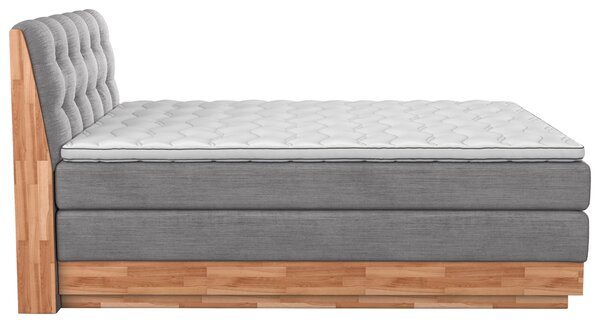 POSTEL BOXSPRING, 160/200 cm, světle šedá - Postele s úložným prostorem, Online Only