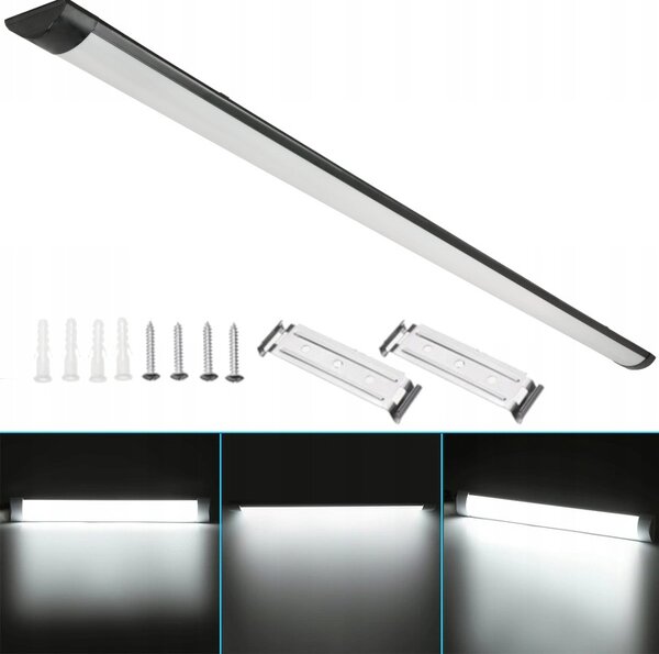 4x LED garážová lampa 120cm 36W 3600lm černá 4500k BERGE