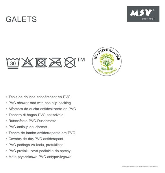 Protiskluzová podložka do sprchy 53x53 cm Galets – MSV